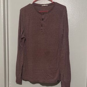 Women’s Long Sleeve Henley Shirt - Maroon